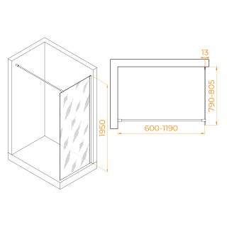 Душевая перегородка RGW WA-010B 351001008-24 80см чёрный